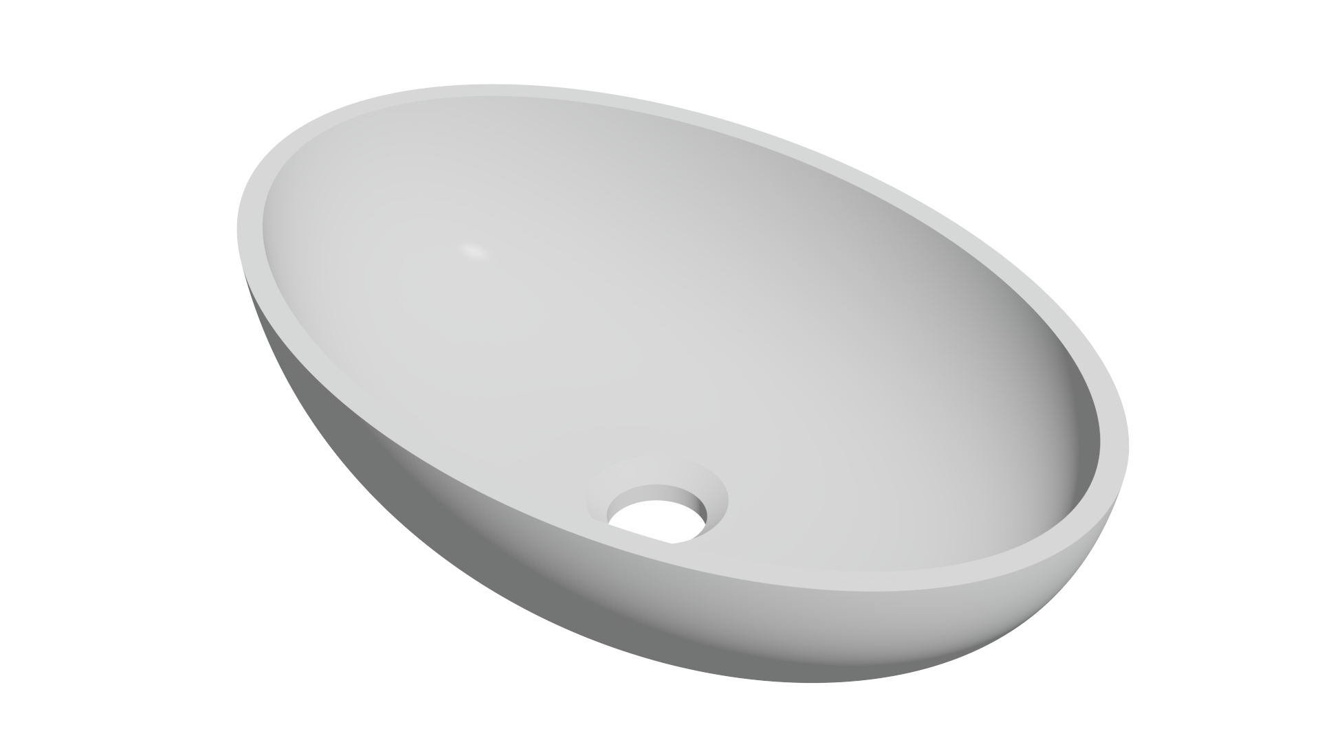 Owalna umywalka UV 450×280 mm - widok perspektywiczny