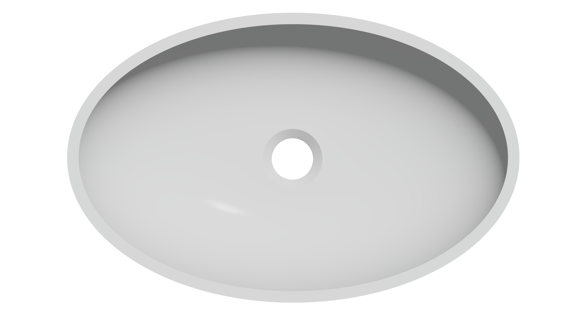 Owalna umywalka UV 450×280 mm - widok z góry